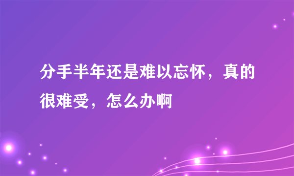 分手半年还是难以忘怀，真的很难受，怎么办啊