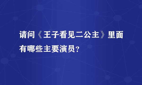请问《王子看见二公主》里面有哪些主要演员?