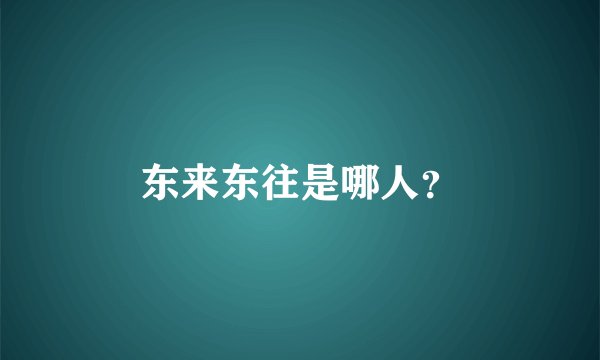 东来东往是哪人？