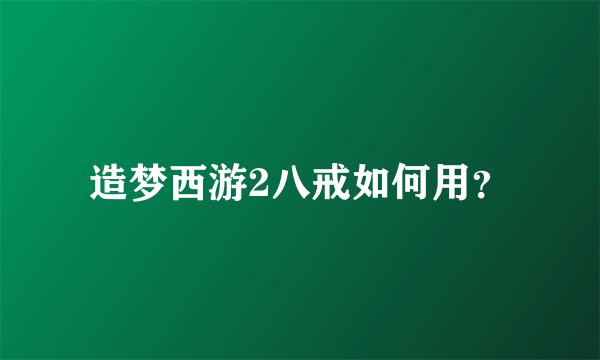 造梦西游2八戒如何用？