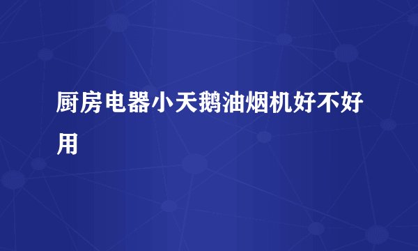 厨房电器小天鹅油烟机好不好用