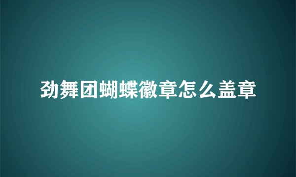 劲舞团蝴蝶徽章怎么盖章