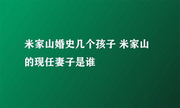 米家山婚史几个孩子 米家山的现任妻子是谁