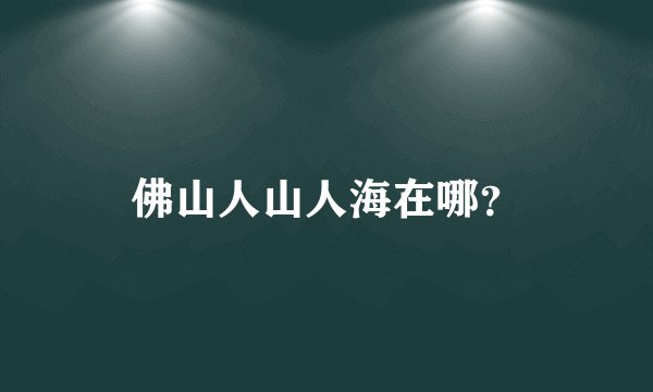 佛山人山人海在哪？