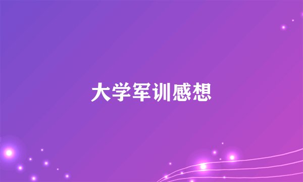 大学军训感想