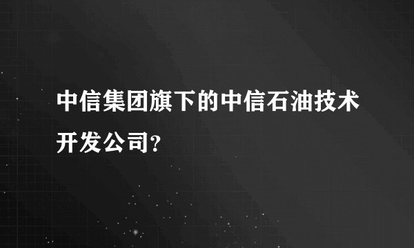 中信集团旗下的中信石油技术开发公司？