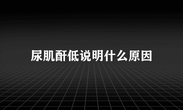 尿肌酐低说明什么原因