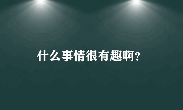 什么事情很有趣啊？