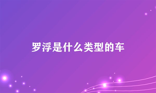 罗浮是什么类型的车