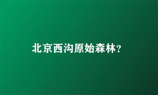 北京西沟原始森林？