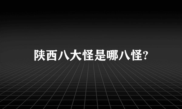 陕西八大怪是哪八怪?