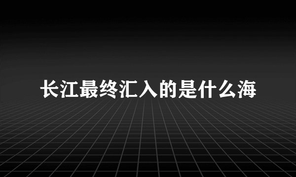 长江最终汇入的是什么海