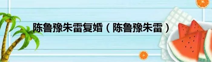 陈鲁豫朱雷复婚（陈鲁豫朱雷）