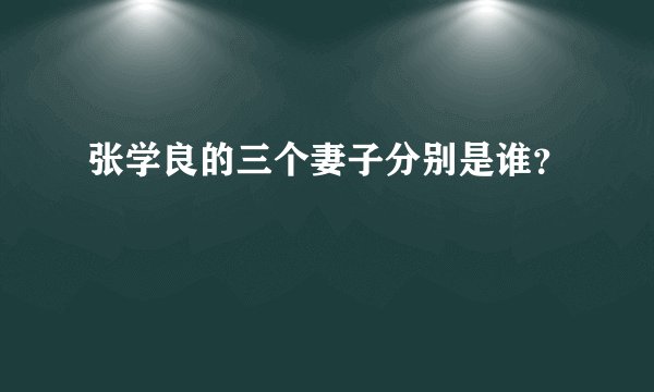 张学良的三个妻子分别是谁？