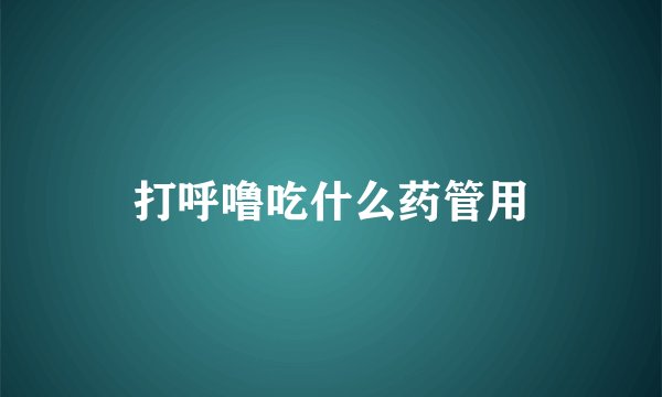打呼噜吃什么药管用