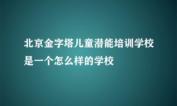 北京金字塔儿童潜能培训学校是一个怎么样的学校