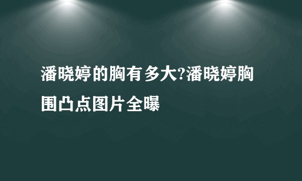潘晓婷的胸有多大?潘晓婷胸围凸点图片全曝