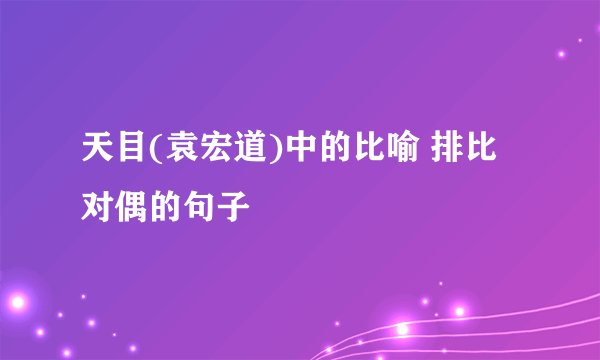 天目(袁宏道)中的比喻 排比 对偶的句子