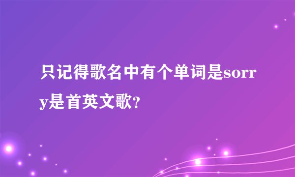只记得歌名中有个单词是sorry是首英文歌？