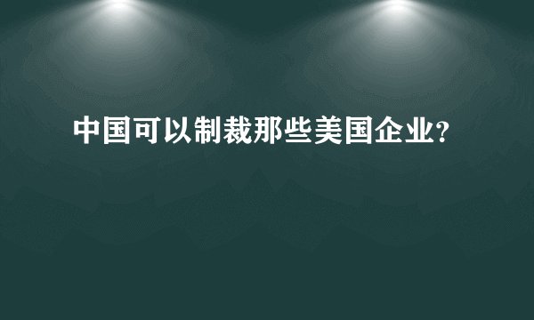 中国可以制裁那些美国企业？