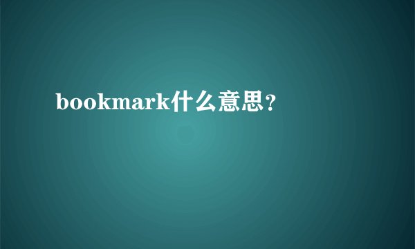 bookmark什么意思？