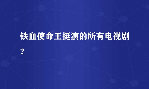 铁血使命王挺演的所有电视剧？