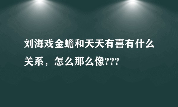 刘海戏金蟾和天天有喜有什么关系，怎么那么像???