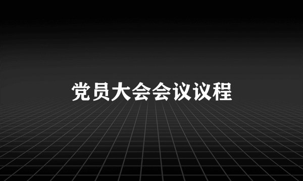 党员大会会议议程