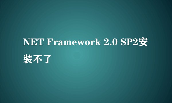 NET Framework 2.0 SP2安装不了