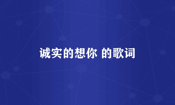 诚实的想你 的歌词
