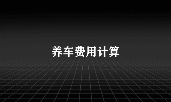 养车费用计算