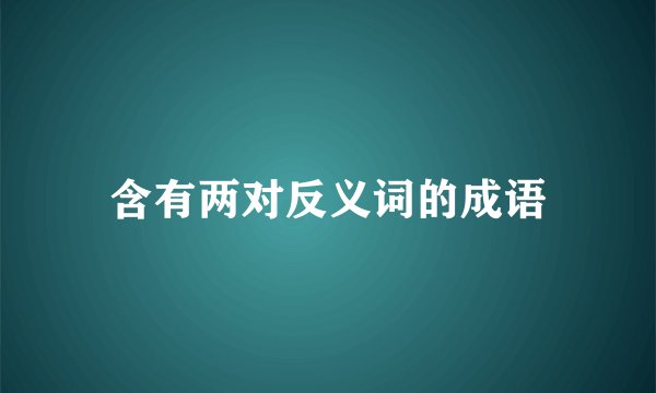 含有两对反义词的成语
