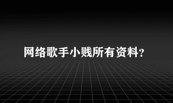 网络歌手小贱所有资料？