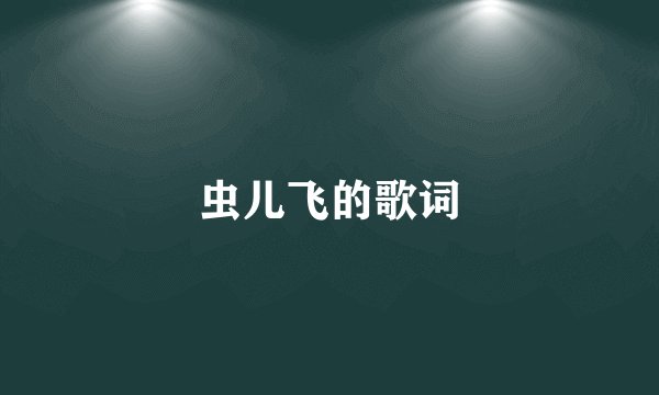 虫儿飞的歌词