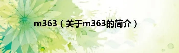 m363（关于m363的简介）