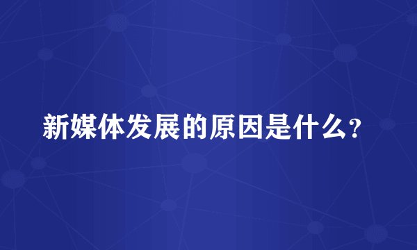 新媒体发展的原因是什么？
