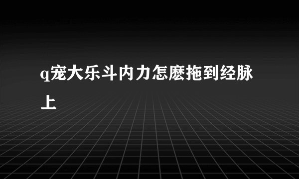 q宠大乐斗内力怎麽拖到经脉上