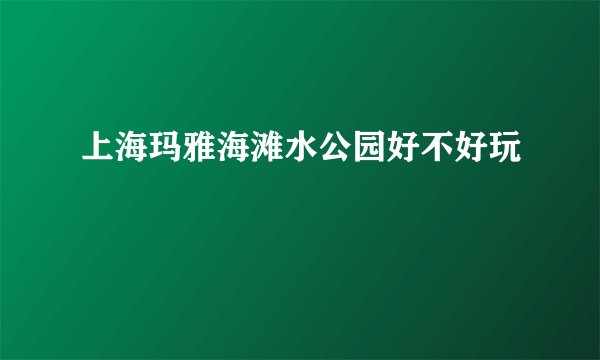 上海玛雅海滩水公园好不好玩