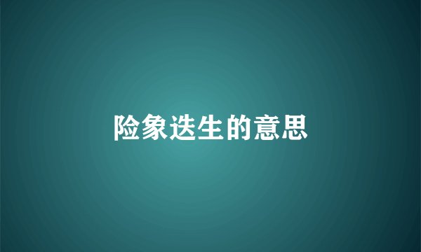 险象迭生的意思