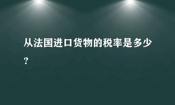 从法国进口货物的税率是多少？