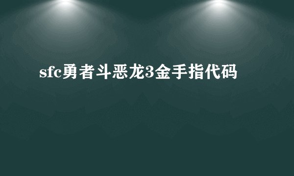 sfc勇者斗恶龙3金手指代码