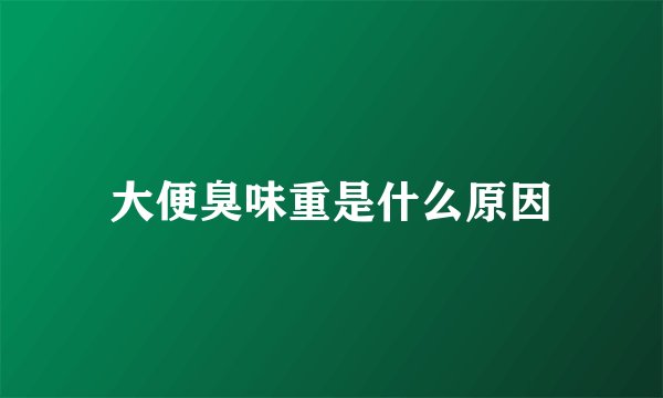 大便臭味重是什么原因
