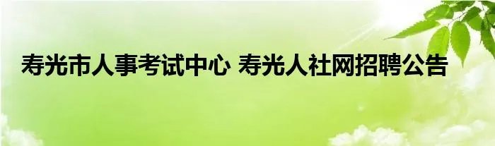 寿光市人事考试中心 寿光人社网招聘公告