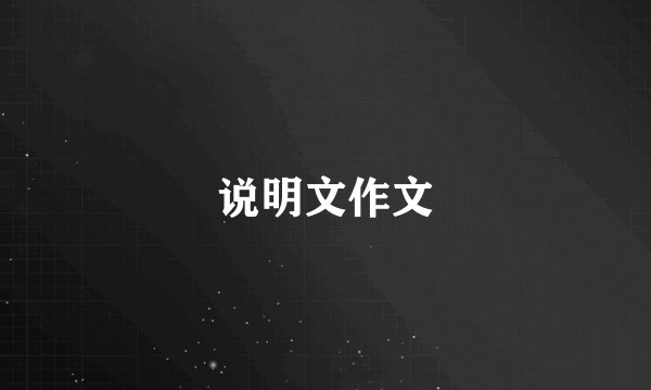 说明文作文