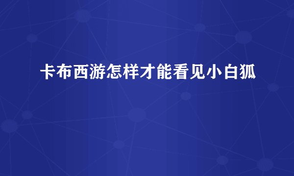 卡布西游怎样才能看见小白狐