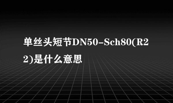 单丝头短节DN50-Sch80(R22)是什么意思