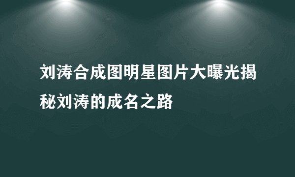 刘涛合成图明星图片大曝光揭秘刘涛的成名之路