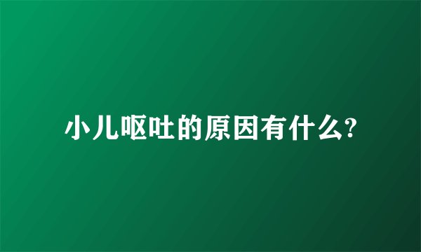 小儿呕吐的原因有什么?