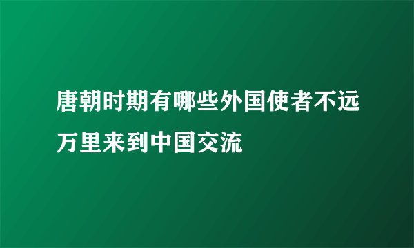 唐朝时期有哪些外国使者不远万里来到中国交流
