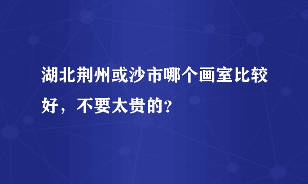 湖北荆州或沙市哪个画室比较好，不要太贵的？